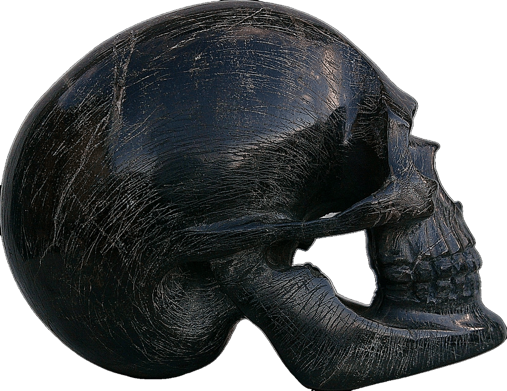 Crâne sculpté en serpentine - sculpture en minéral Memento Mori par Karving12