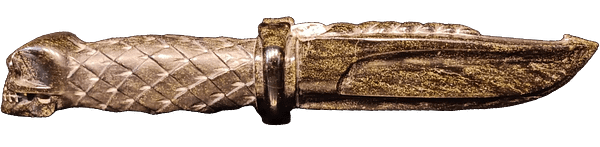 Poignard sculpté en serpentine - sculpture artisanale en minéral par Karving12